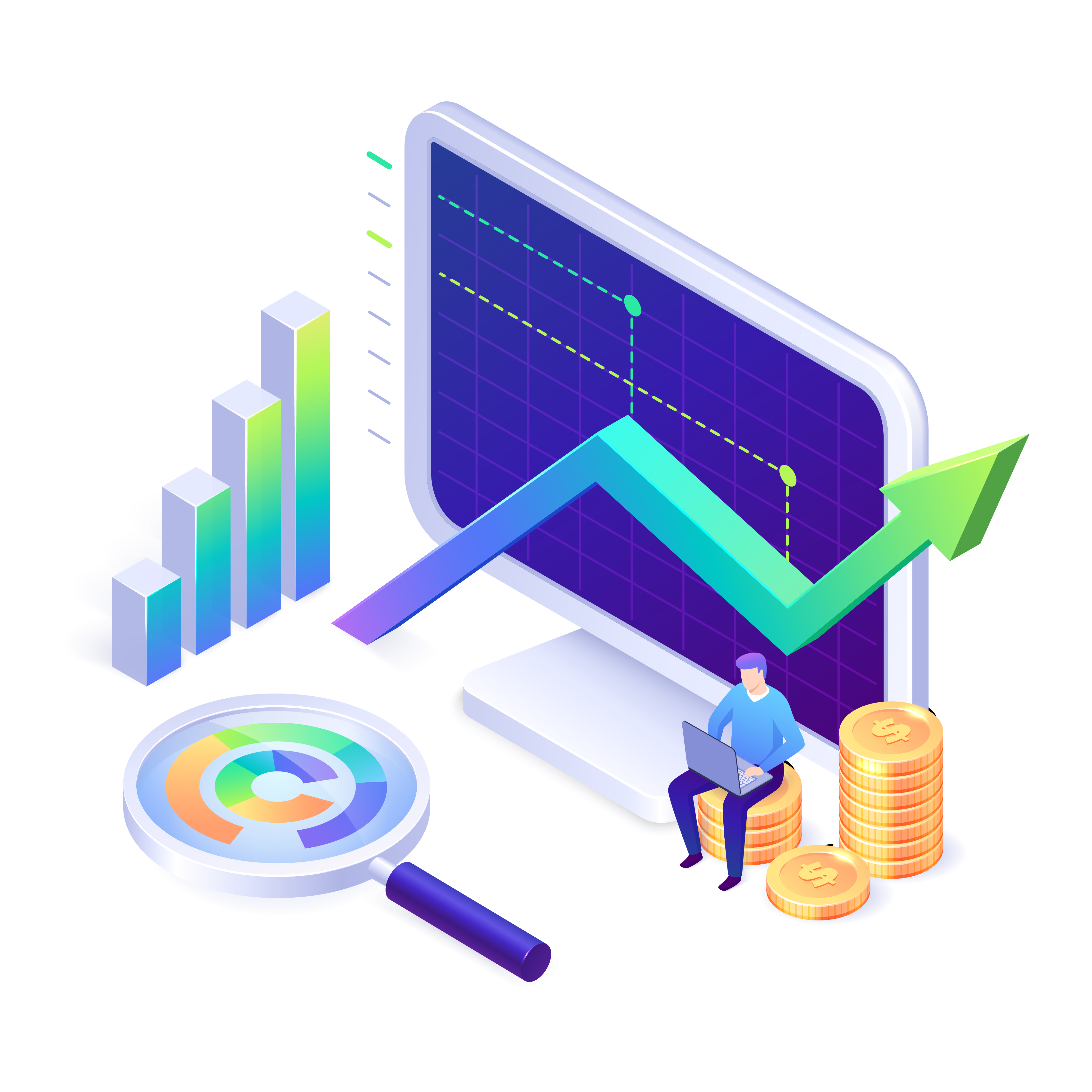 Ilustración finanzas y crecimiento